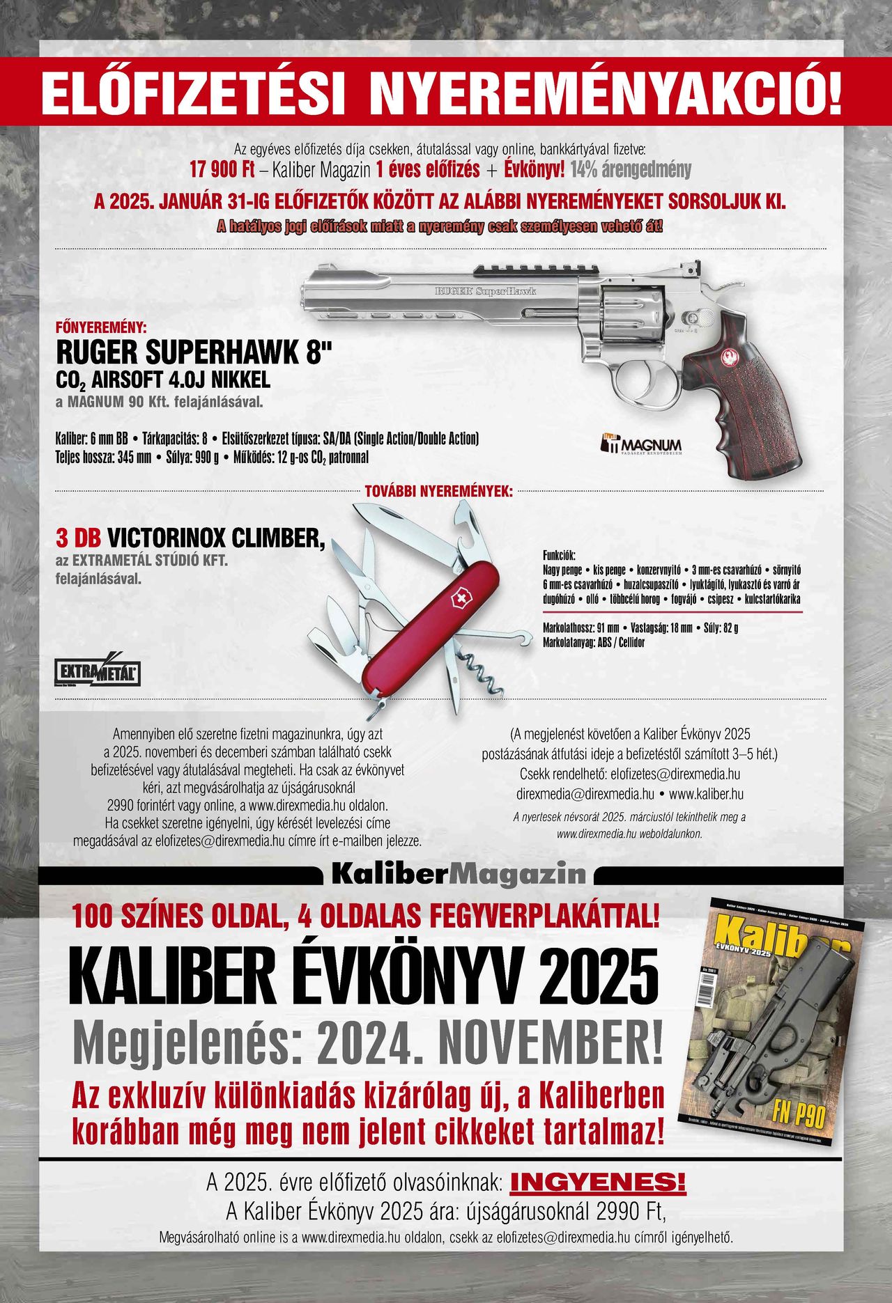 Kaliber Magazin nyereményjáték